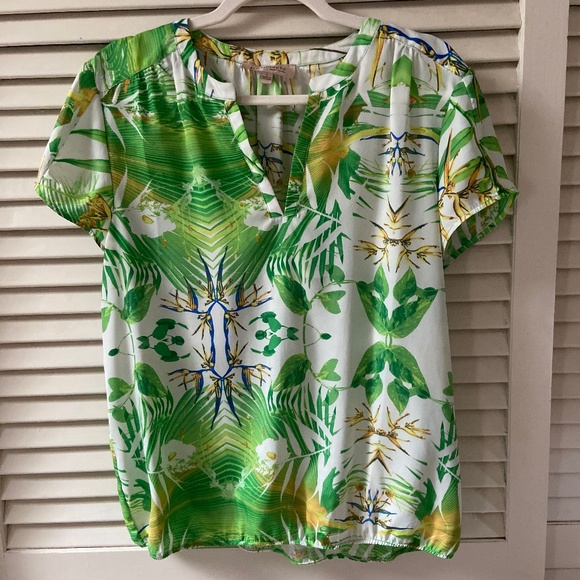 Philosophy women’s tropical print short sleeve top - Picture 1 of 8
